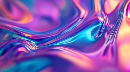 Aufkleber - Vibrant abstract liquid art with swirling purple, blue, and gold hues. Mesmerizing flow and fluidity in digital artwork. Creativity and artistic expression concept
