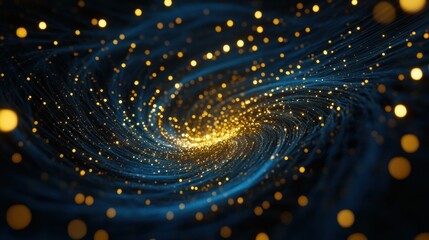 Aufkleber - Colorful swirling particles create a stunning cosmic effect in an endless dark space. Generative AI
