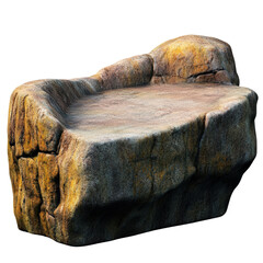 Poster - A solid rock displaying unique textures and colors set against a rich black background highlighting its natural beauty isolated on transparent background..
