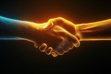 Leinwandbilder - Abstract representation of business agreement symbolizing trust and collaboration between partners. Generative AI