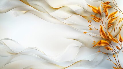 Poster - Elegant fluid kanok patterns with soft tail curves artistic design digital art minimalist environment abstract viewpoint