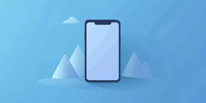 Blank background for mobile app on a blue background. Simple minimalistic screen design. minimalistic vector. Illustrations ,


