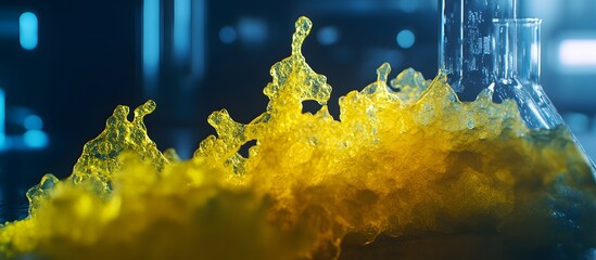 Poster - Chemical Reaction in Lab with Yellow Substance