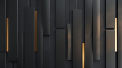Poster - abstract background 3d wallpaper with black and golden stripes 