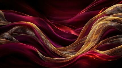 Aufkleber - Elegant kanok pattern waves digital art abstract design dark background close-up view visual aesthetics
