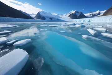 Wall Mural - arafed view of a glacier with ice and snow on the water