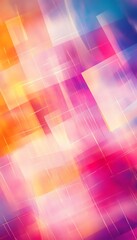Poster - Abstract geometric design with bright colorful overlapping squares and lines