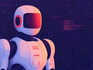 Poster - Exploring ai technology futuristic robot design digital environment concept art sci-fi aesthetics