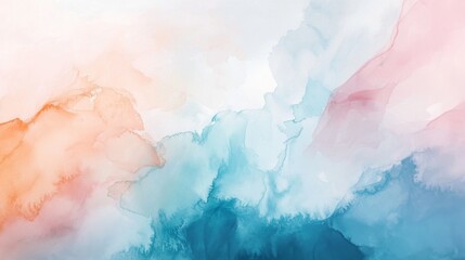 Poster - Creating tranquility abstract watercolor art studio digital artwork calm environment close-up view soft pastel shades