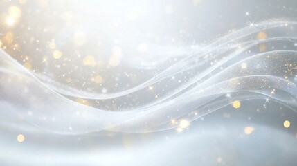 Poster - Ethereal light dance studio abstract image soft white background aerial view wispy light effects