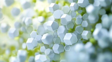 Poster - Shifting hexagon bokeh abstract scene digital art online gallery artistic perspective gradient transition