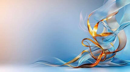Poster - Dynamic flowing thai kan khod phriu design abstract art digital illustration soft colors artistic viewpoint