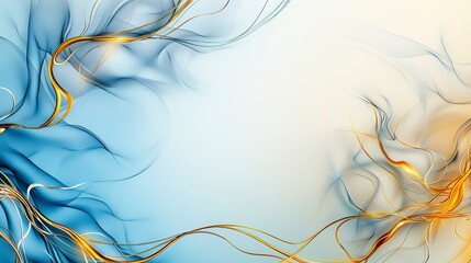 Poster - Fluid thai nam lai pattern with golden curves mimicking nature digital artwork abstract environment aesthetic view