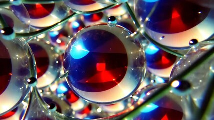 Poster - A close up of many small blue and orange circles. The circles are very close together and are very small