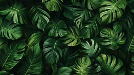 Poster - Create vibrant tropical green leaves patterns for interior decor tropical forest graphic design nature aesthetic inspiration