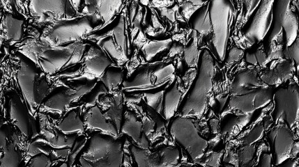 Poster - abstract black texture with layered, uneven surfaces, ideal for backgrounds and artistic projects