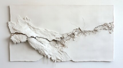Poster - Abstract wall art featuring a textured white surface with intricate cracks and details