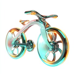 Stylish futuristic bicycle design on white isolated background.