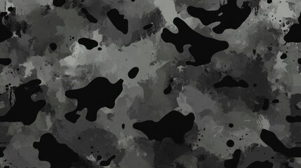 Wall Mural - Dark gray grunge background with dark gray camouflage and splashes of black paint, perfect for a modern urban theme or design project