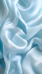 Poster - Light blue silk fabric elegantly draped and softly illuminated