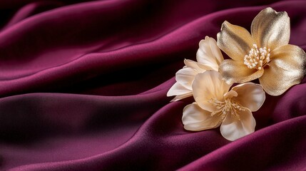 Poster - Traditional thai floral design featuring pikul flowers textile art elegant setting close-up cultural concept