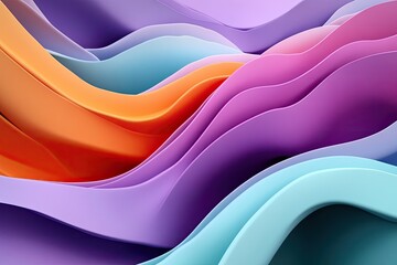Poster - Abstract colorful wavy layers