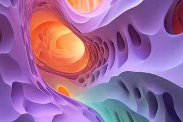 Poster - Abstract cave interior, vibrant colors