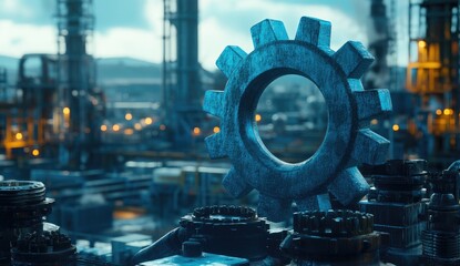 Poster - Industrial Gear in Manufacturing Facility