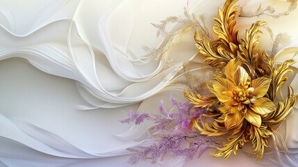 Poster - Erawan motif artistry thailand decorative design elegant environment close-up view golden details