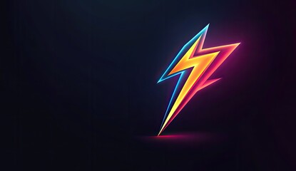 Poster - Neon lightning bolt graphic