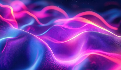Aufkleber - Neon waves abstract background