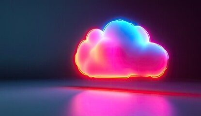 Aufkleber - Neon Cloud in Dark Studio