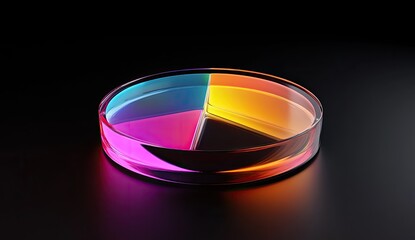 Poster - Colorful pie chart in glass petri dish