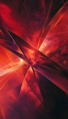 Poster - Abstract red fractal design showcases geometric and textured patterns