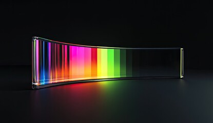 Poster - Curved, illuminated rainbow display