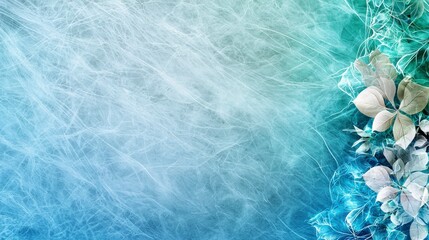 Poster - Soft gradient background with leaves digital art abstract design creative space artistic viewpoint for inspiration