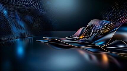 Poster - Futuristic metallic surface design digital art abstract environment sleek aesthetics modern viewpoint