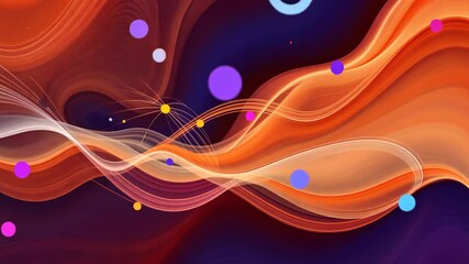 Poster - A colorful wave with a bright orange spot in the middle. The wave is blue and red