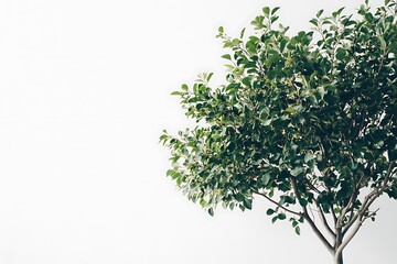 Wall Mural - a white tree isolated on a white background.