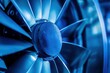 © LimeSky - Blue hue of spinning HVAC blades Background of industrial ventilation fan