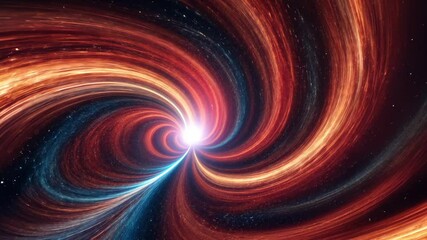 Poster - A spiral galaxy with a bright star in the center. The galaxy is red and blue. There are many stars in the galaxy