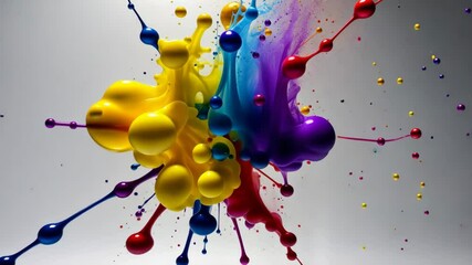 Aufkleber - A colorful splash of paint on a white background. The colors are red, yellow, and blue