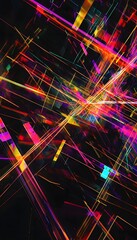 Poster - Abstract design featuring many brightly colored lines and shapes