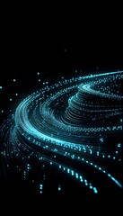 Poster - Luminous blue lines spiral elegantly against a dark backdrop