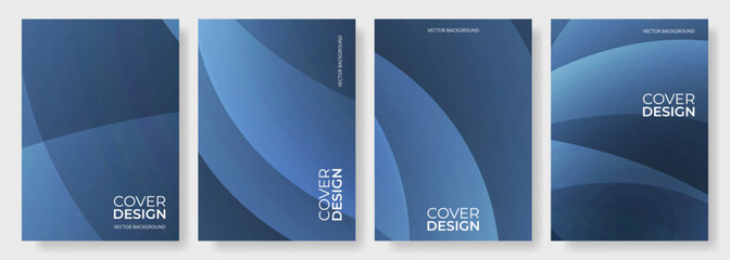 Poster - Abstract minimalist poster set. Modern vertical background collection of cover design vector template with color gradient for brochure, flyer, book, card, banner, notebook, annual report presentation.