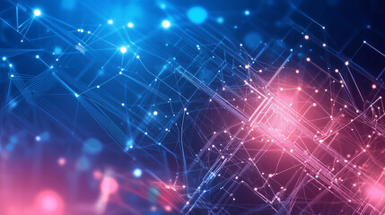 Futuristic Digital Network with Glowing Cyber Connections