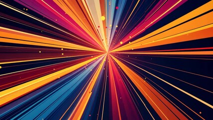 Poster - A colorful light with a blue and red stripe. The light is surrounded by a lot of dots