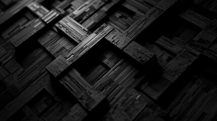 Poster - abstract dark textured pattern featuring woven geometric shapes, ideal for backgrounds or design