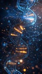 Poster - Digital representation of a dna strand with connecting points