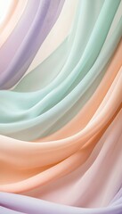Poster - Soft flowing pastel colored fabrics drape gracefully across frame